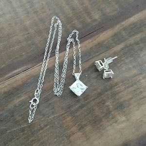 CZ diamond Necklace and earrings